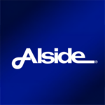 White "Alside" logo on a blue background.