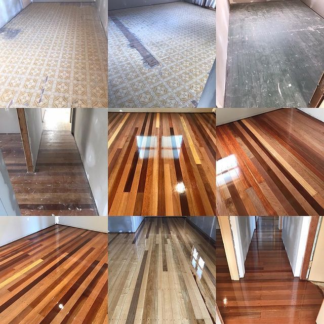 A Collage Of Pictures Showing Different Types Of Floors — AJ's Cleaning & Floor Sanding In Woree, QLD