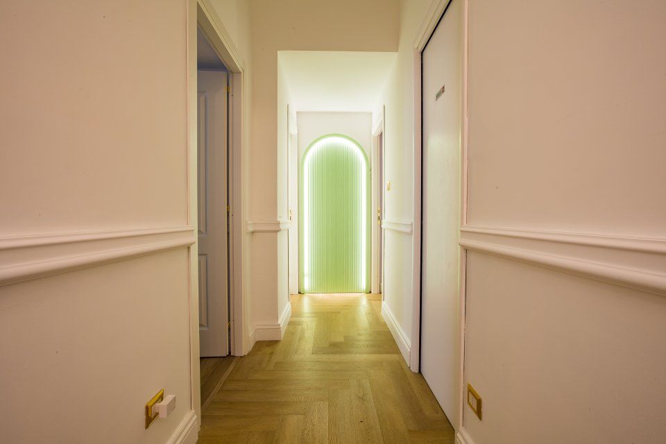 parete con effetti decorativi in zona giorno