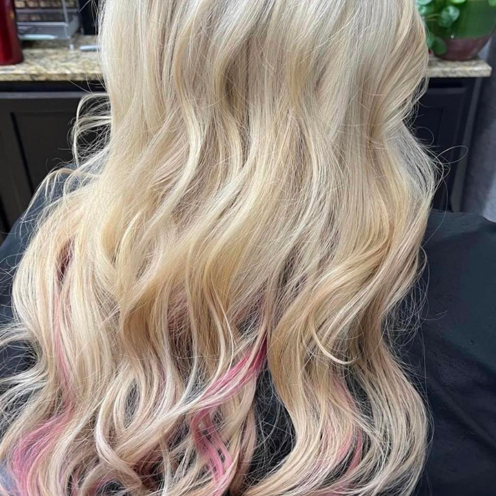 White Head With Pink Strips | Green Valley, AZ | 140 Beauty and Barber