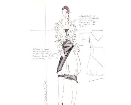 modello abito fino al ginocchio con giacca