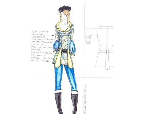 modello maglia lunga e pantaloni