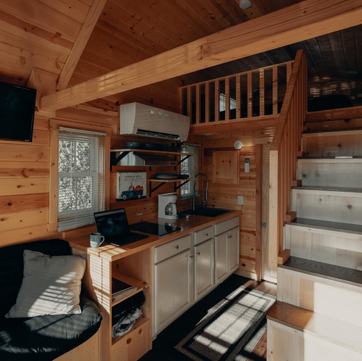 tiny house interior with kitchen