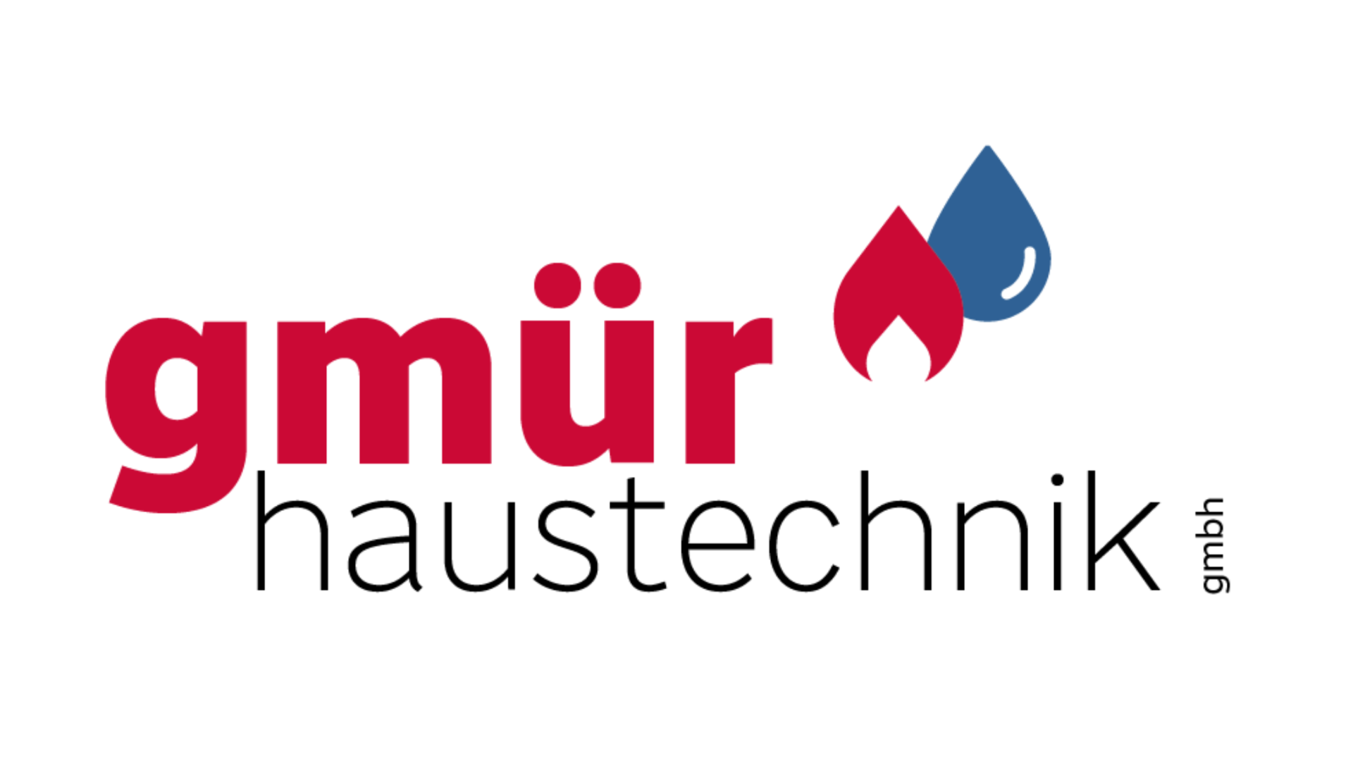 Ein rot-blaues Logo für gmur haustechnik