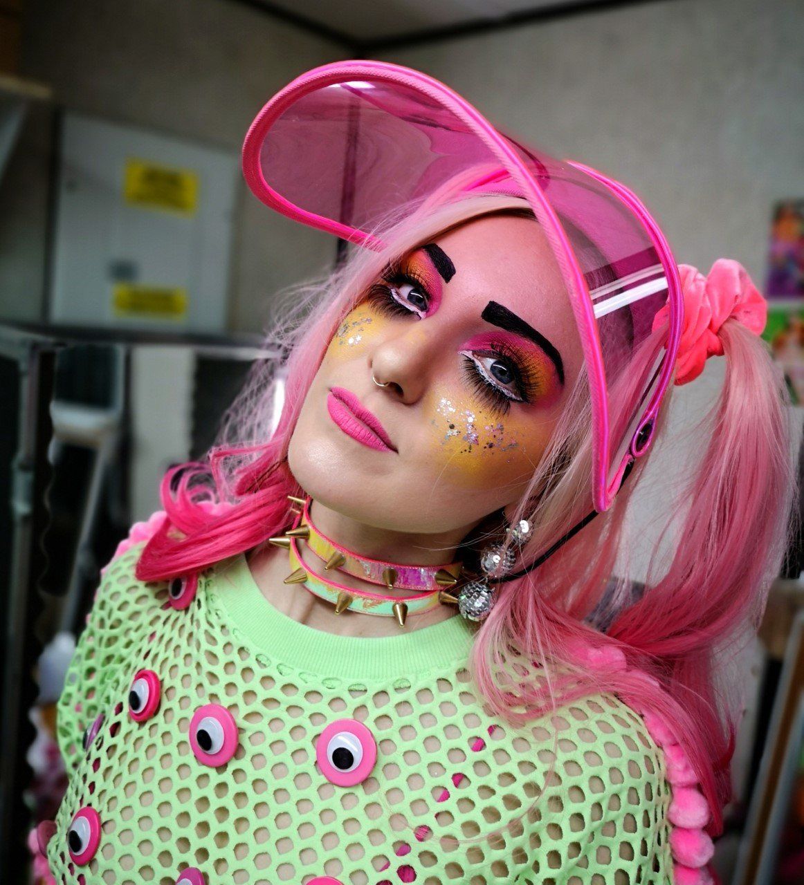 Stage makeup. Artistic makeup, face paint for the performers.