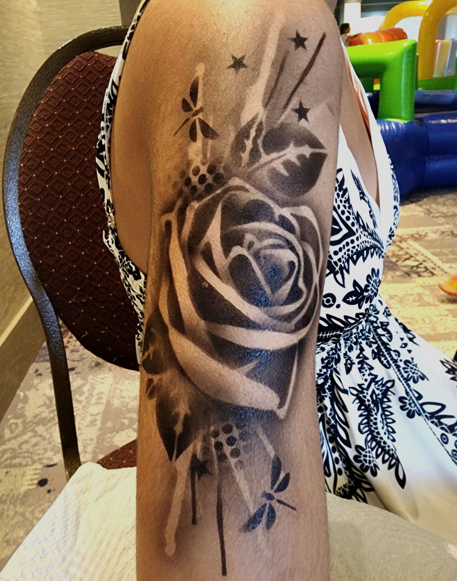 Airbrush temporary tattoos. Long lasting tattoos for kids and adults.  Corporate event