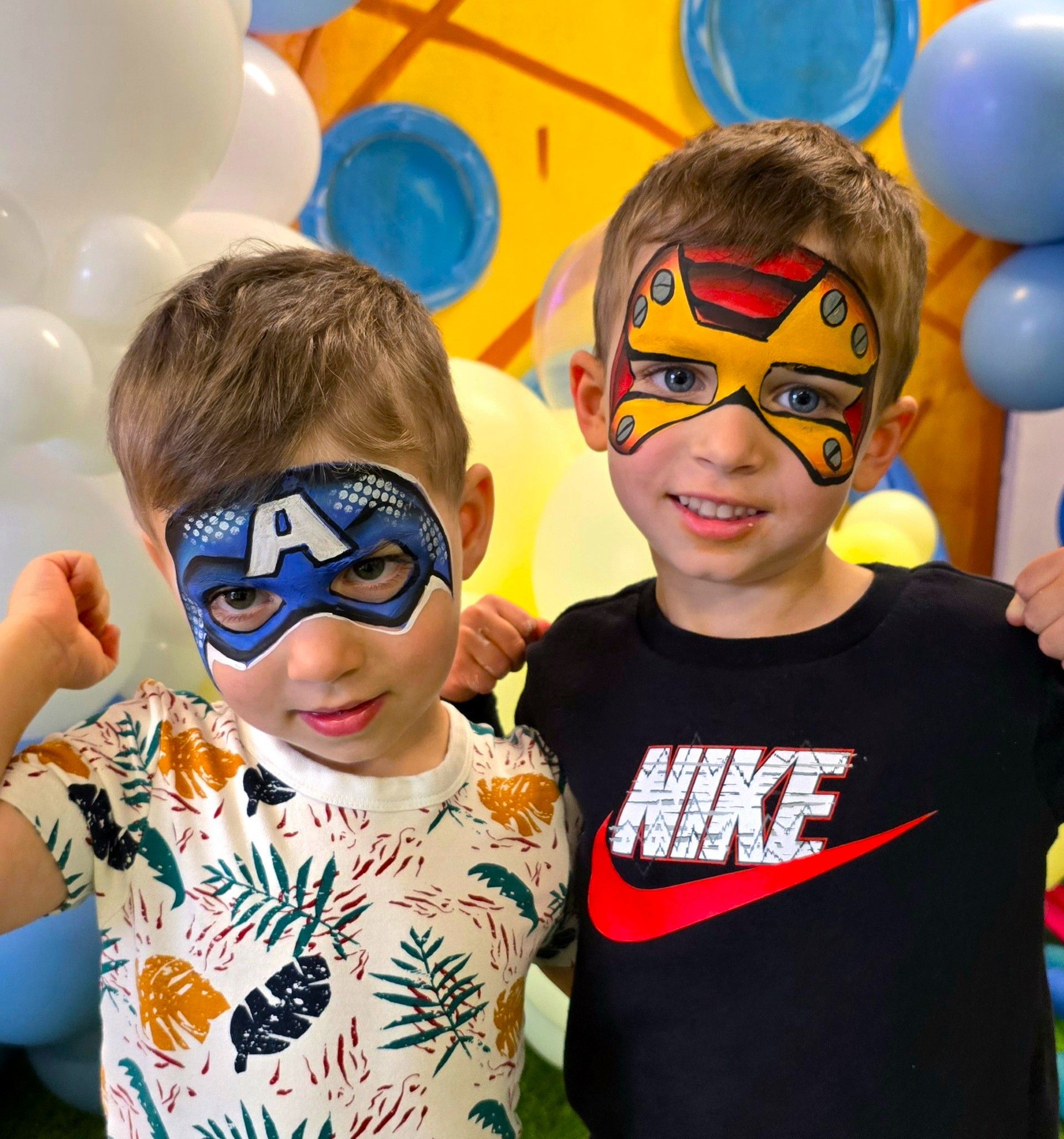Hero face painting for boys