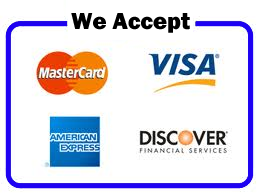 we accept all major credit cards