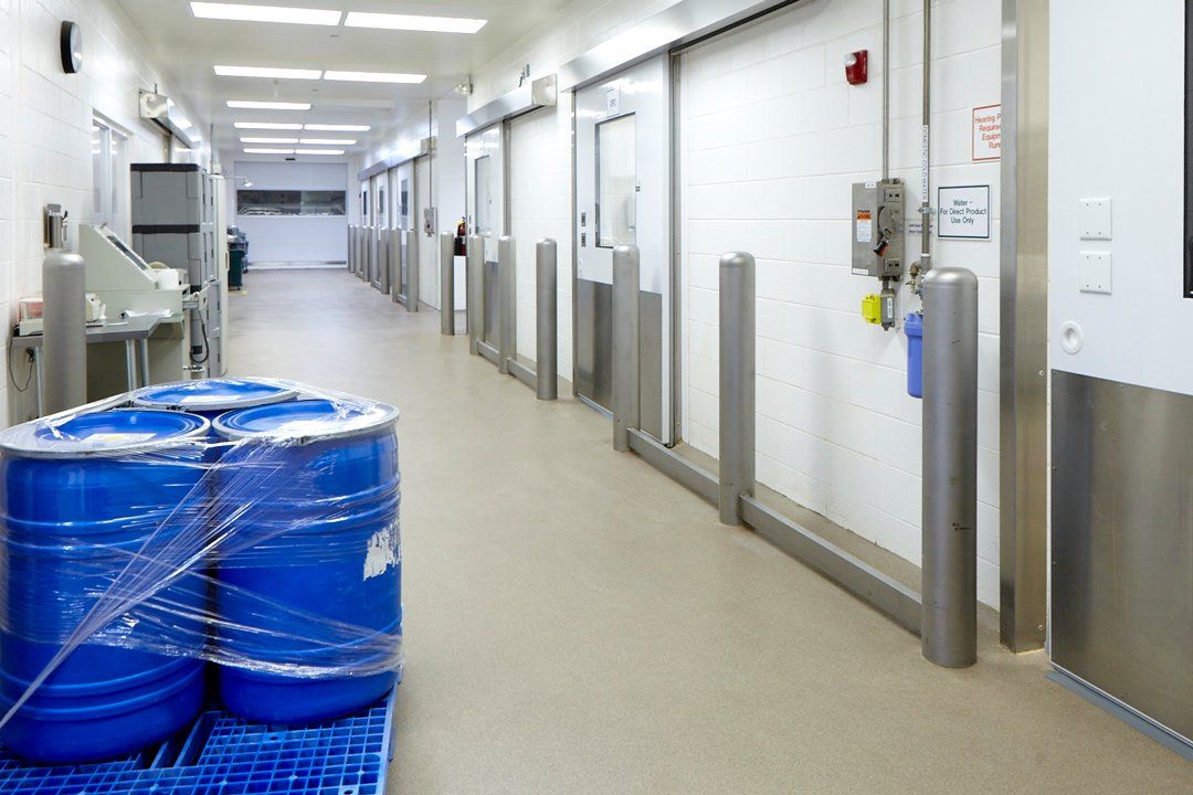 Production Hallway with Containers ─ Milwaukee, WI ─ Kotze Construction Co., Inc.