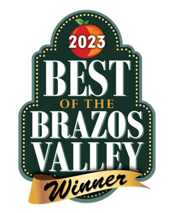 A sign that says best of the brazos valley winner