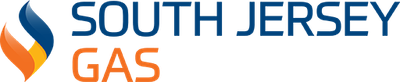 The logo for south jersey gas is blue and orange