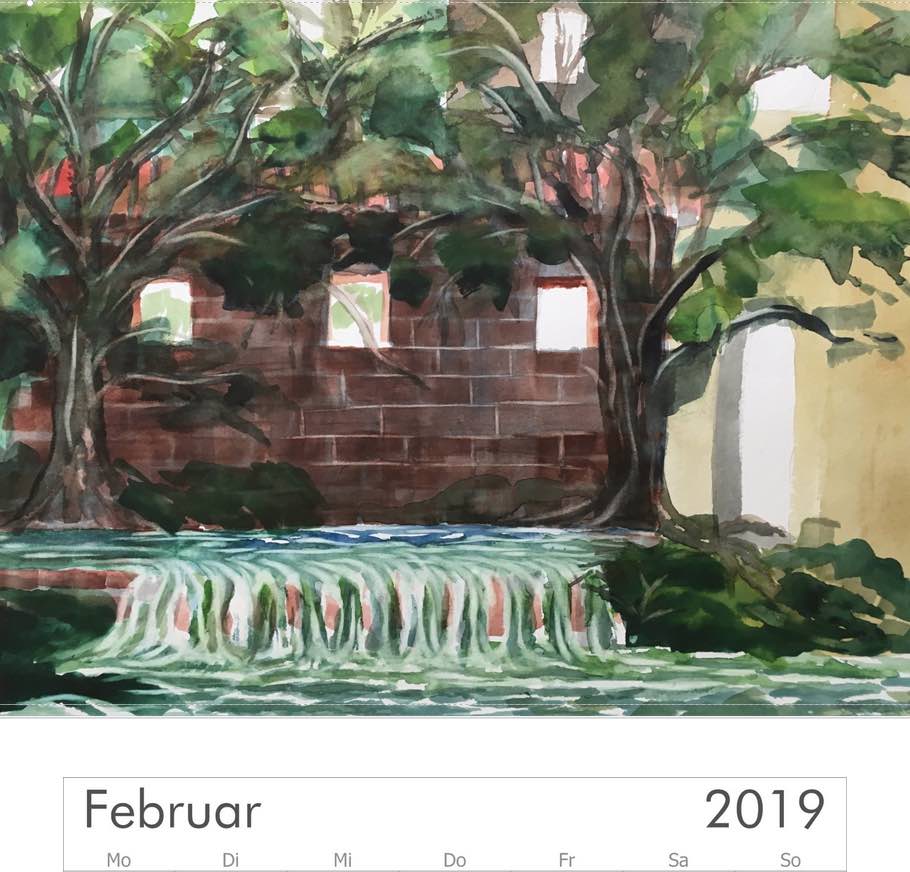 Kalender-2019-Augsburg-Aquarell-Elisabeth-Ernicke-Goßner