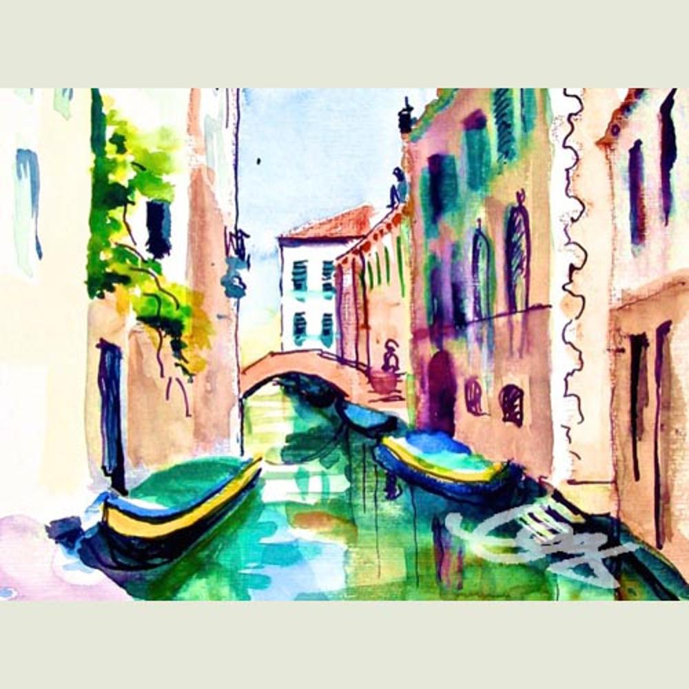 Bild, Venedig,  Aquarell, Elisabeth Ernicke-Goßner