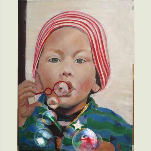 Bild, Portrait, Porträt, Kopf, Öl, Acryl, Leinwand,Gesicht , Elisabeth Ernicke-Goßner