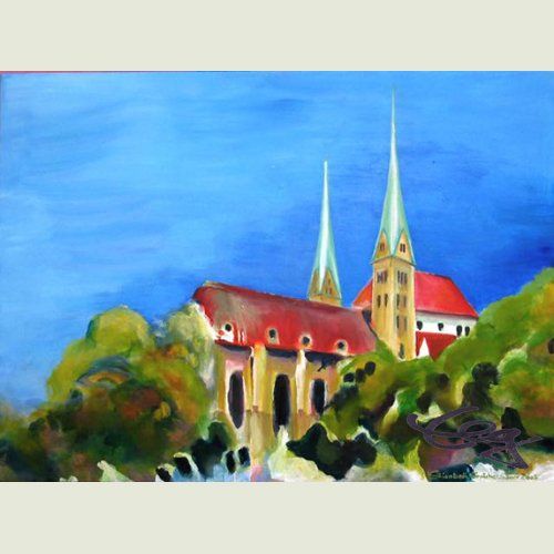 Bild, Augsburg, Kaisermeile, Maximilianstraße, Ölbild, Gebäude, Haus, Elisabeth Ernicke-Goßner