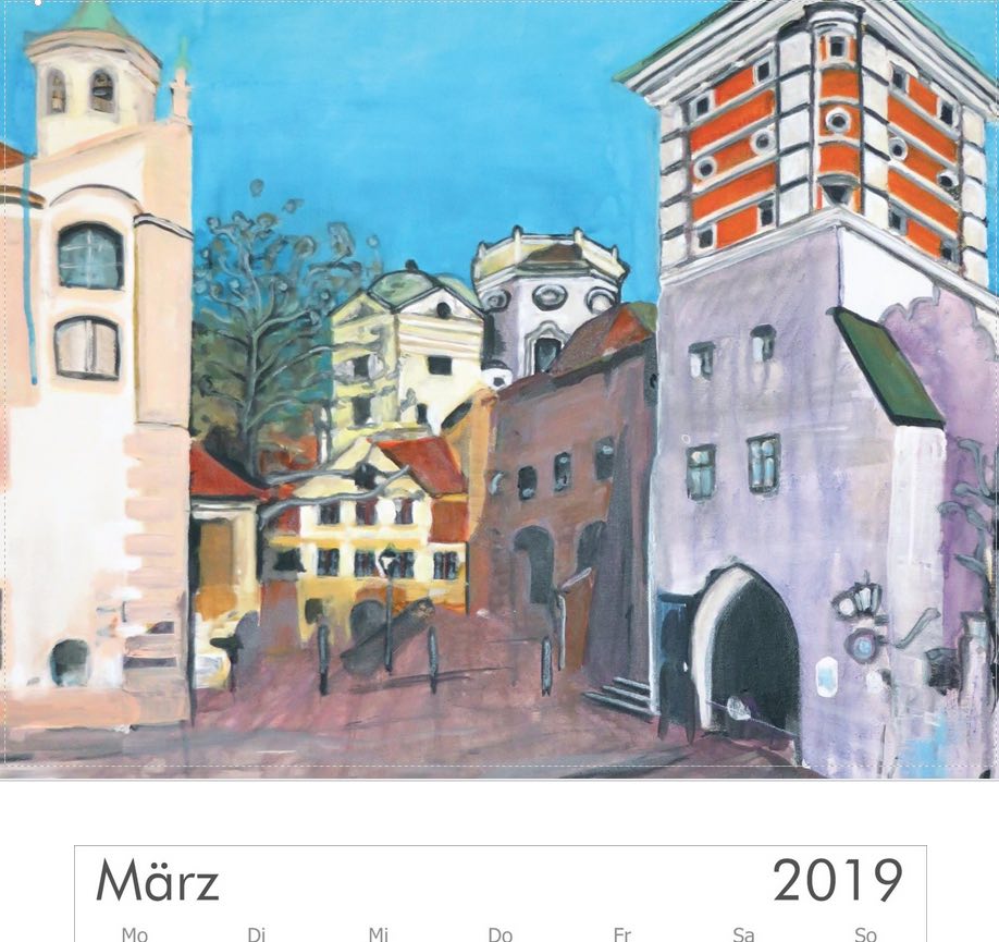 Kalender-2019-Augsburg-Aquarell-Elisabeth-Ernicke-Goßner