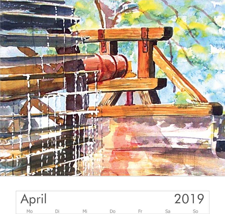 Kalender-2019-Augsburg-Aquarell-Elisabeth-Ernicke-Goßner