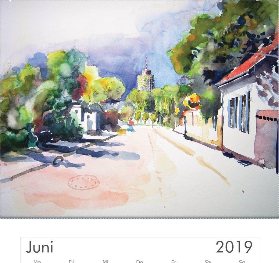 Kalender-2019-Augsburg-Aquarell-Elisabeth-Ernicke-Goßner