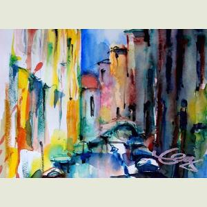 Bild, Venedig,  Aquarell, Elisabeth Ernicke-Goßner