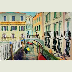 Bild, Venedig,  Aquarell, Elisabeth Ernicke-Goßner