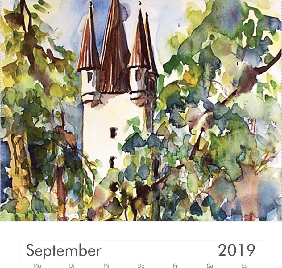 Kalender-2019-Augsburg-Aquarell-Elisabeth-Ernicke-Goßner