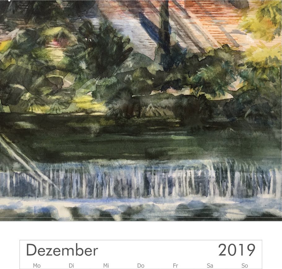 Kalender-2019-Augsburg-Aquarell-Elisabeth-Ernicke-Goßner