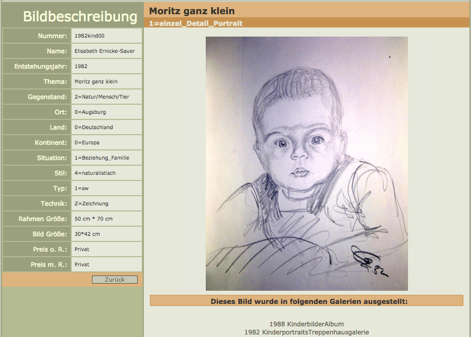 Bleistiftzeichnung Kleiner Junge mit ernstem Blick