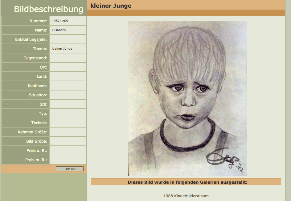 Zeichnung Portrait kleiner Junge mit Pony