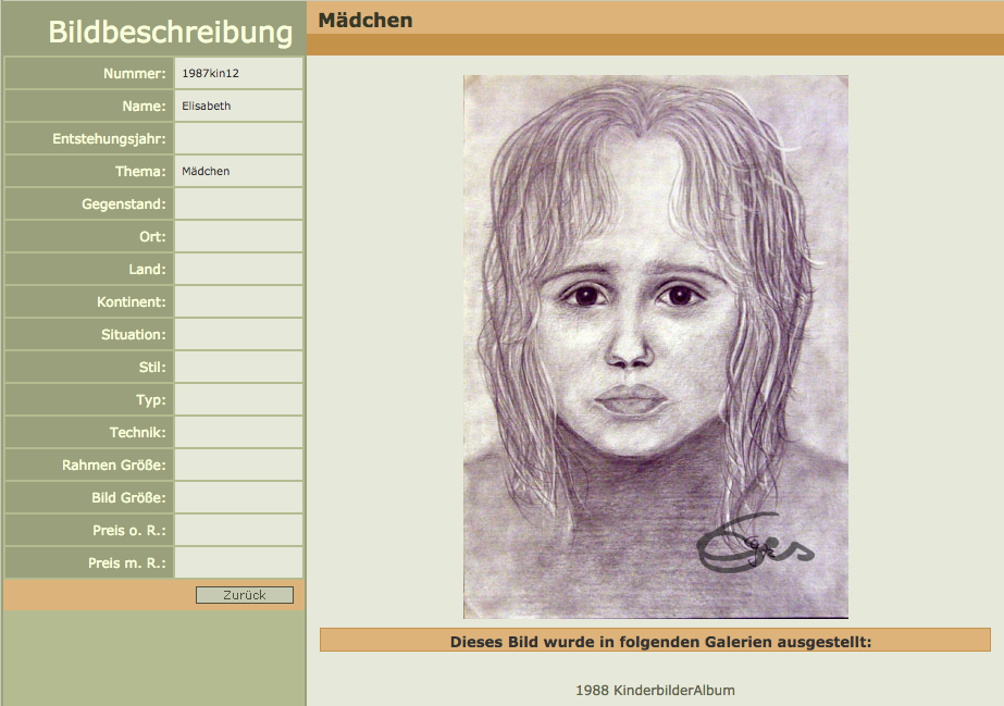 Pastellzeichnung Schwester Jutta kleines Mädchen