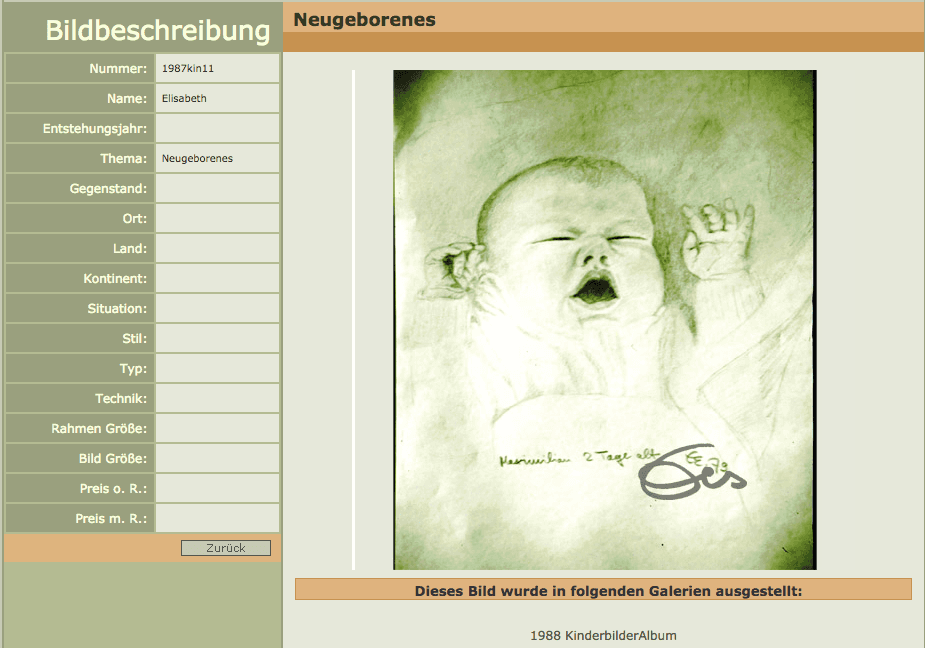 Pastellskizze Neugeborenes Baby