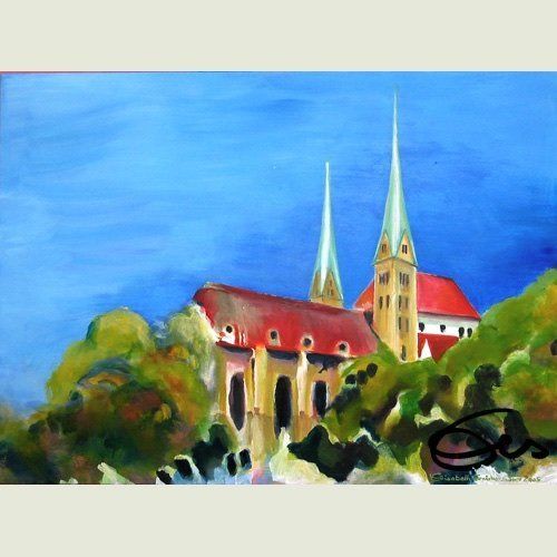 Bild, Augsburg, Acryl, Gebäude, Haus, Kirch, Dom, Elisabeth Ernicke-Goßner