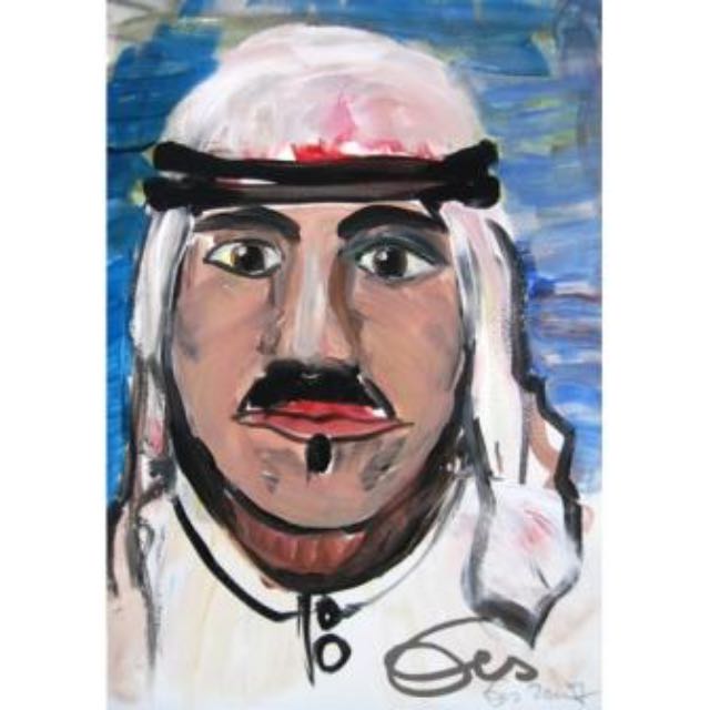 Mann in Abu dhabi, Aquarell im Skizzenbuch