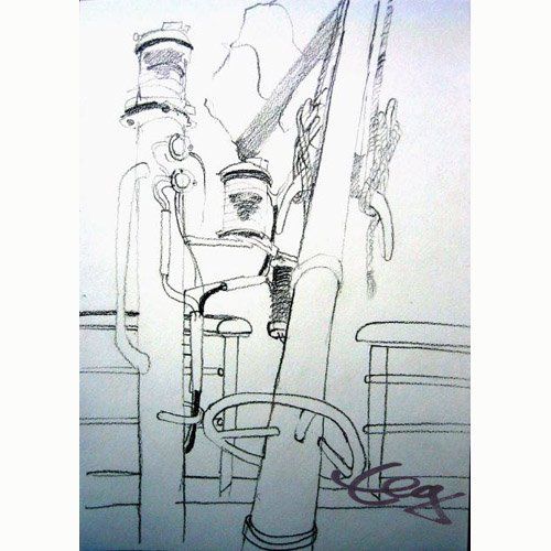 Treppe auf Aida Cara, Zeichnung, Skizzenbuch 