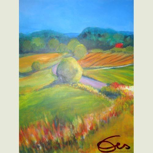 Aquarell Ammersee Utting Holzhausen Sommerwiese Natur