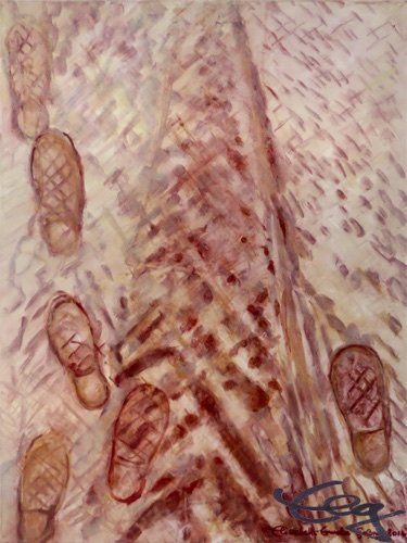 Bild, Gemälde, Wüste, Wasser, Israel, Landschaft, Elisabeth Ernicke-Goßner