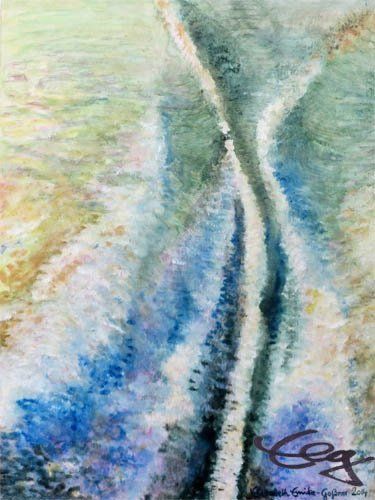 Bild, Gemälde, Wüste, Wasser, Israel, Landschaft, Elisabeth Ernicke-Goßner