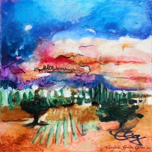 Bild, Gemälde, Wüste, Wasser, Israel, Landschaft, Elisabeth Ernicke-Goßner