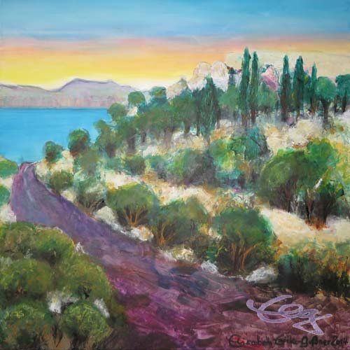 Bild, Gemälde, Wüste, Wasser, Israel, Landschaft, Elisabeth Ernicke-Goßner