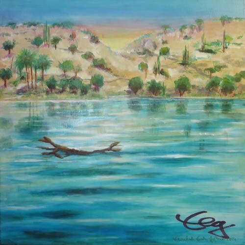 Bild, Gemälde, Wüste, Wasser, Israel, Landschaft, Elisabeth Ernicke-Goßner