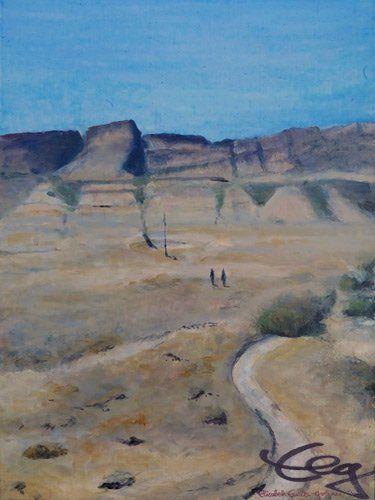 Bild, Gemälde, Wüste, Wasser, Israel, Landschaft, Elisabeth Ernicke-Goßner