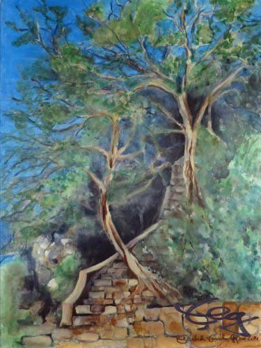 Bild, Gemälde, Wüste, Wasser, Israel, Landschaft, Elisabeth Ernicke-Goßner