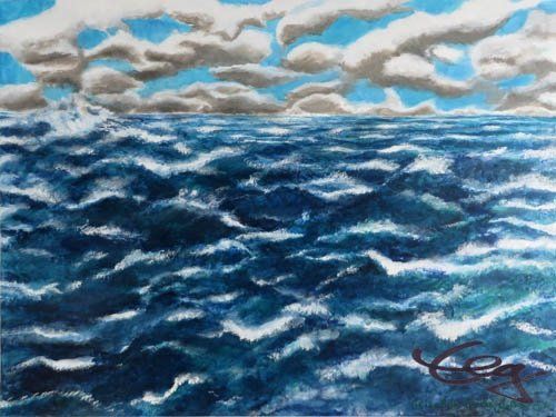 Bild, Gemälde, Wüste, Wasser, Israel, Landschaft, Elisabeth Ernicke-Goßner