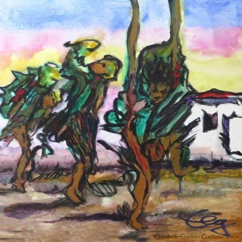 Bild, Gemälde, Wüste, Wasser, Israel, Landschaft, Elisabeth Ernicke-Goßner