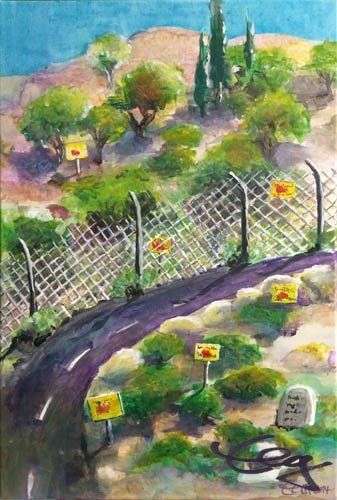 Bild, Gemälde, Wüste, Wasser, Israel, Landschaft, Elisabeth Ernicke-Goßner