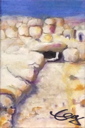 Bild, Gemälde, Wüste, Wasser, Israel, Landschaft, Elisabeth Ernicke-Goßner