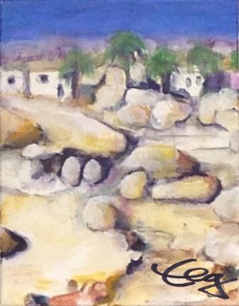 Bild, Gemälde, Wüste, Wasser, Israel, Landschaft, Elisabeth Ernicke-Goßner