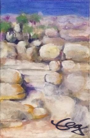 Bild, Gemälde, Wüste, Wasser, Israel, Landschaft, Elisabeth Ernicke-Goßner