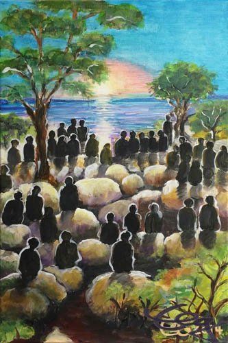 Bild, Gemälde, Wüste, Wasser, Israel, Landschaft, Elisabeth Ernicke-Goßner