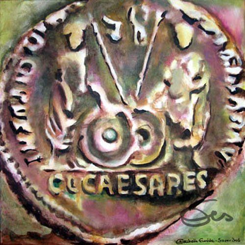 Bild, Acryl, Leinwand, Augustus, Münze,