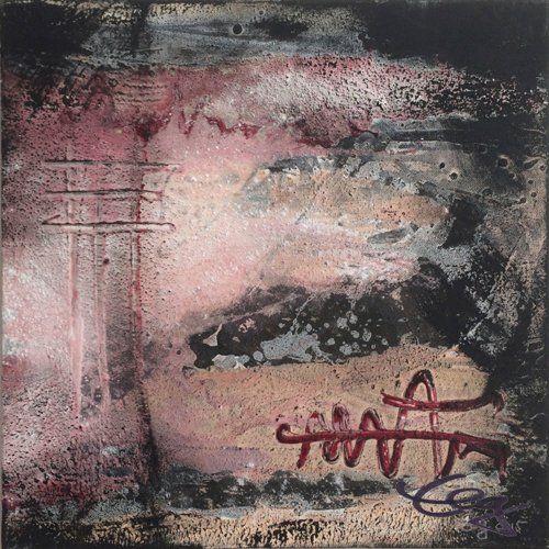 Triptychon, Bild, rot, schwarz, Acryl, Mischtechnik, Leinwand, Musik, Jazz, Bild,  Elisabeth Ernicke-Goßner